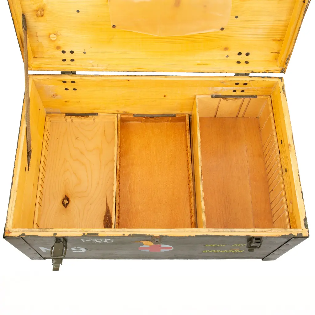 スウェーデン軍メディカルペーパーボックス ビンテージ Czech Army Wooden Medical Box | 31